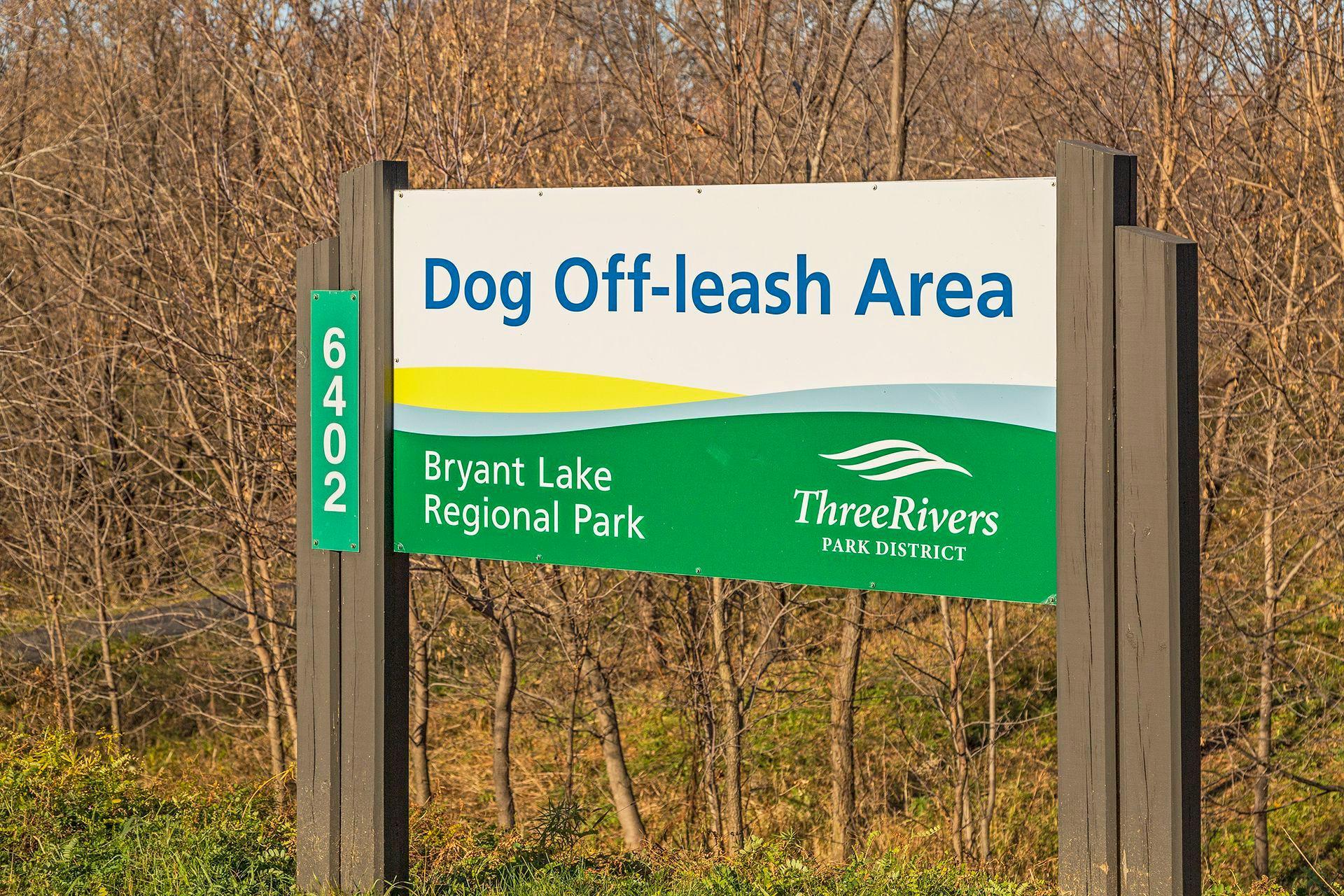 Enjoy time with the pups at the Bryant Lake Regional Park, a nine-acre fenced area with double-gated entry, a separate small-dog area, shelter, and water.