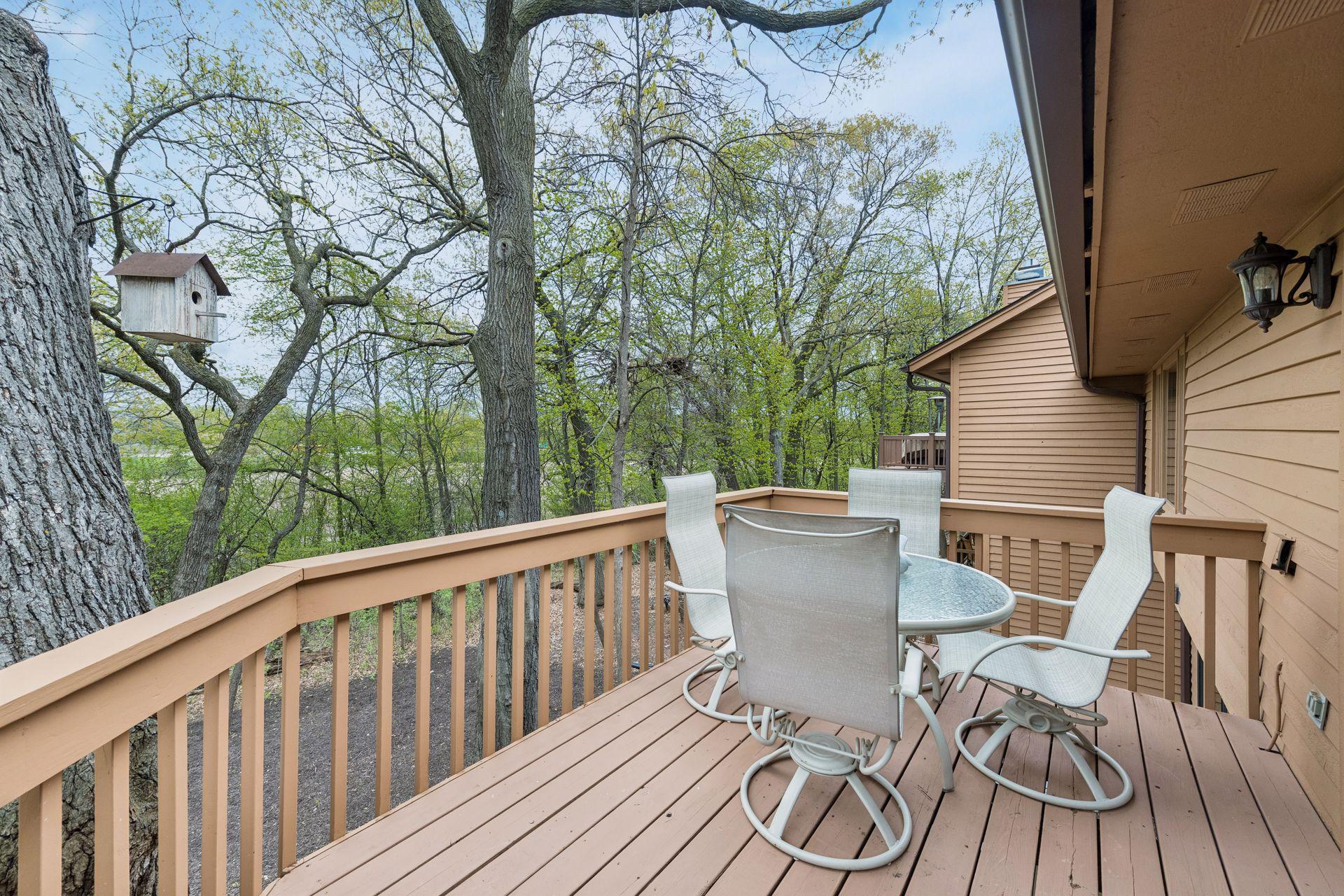 You'll feel like you're in the tree tops on the deck overlooking the backyard and mature trees. This is the perfect spot to enjoy your morning coffee or an evening BBQ.