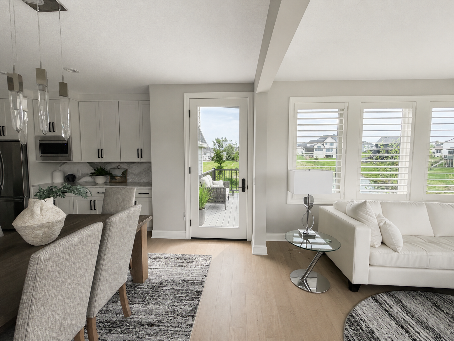 Rendering of Glass Door and View off Outside Window
