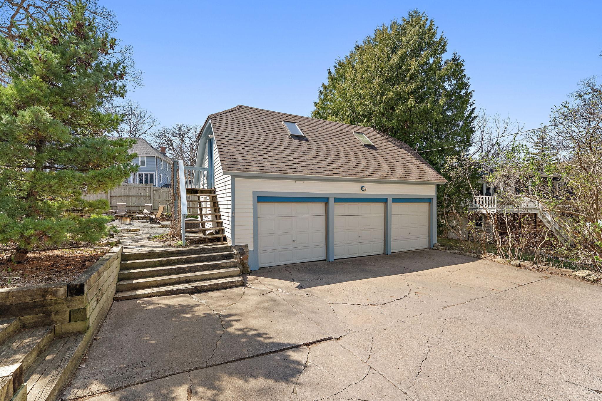 A rare three car garage