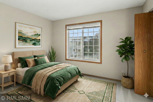Virtually staged bedroom