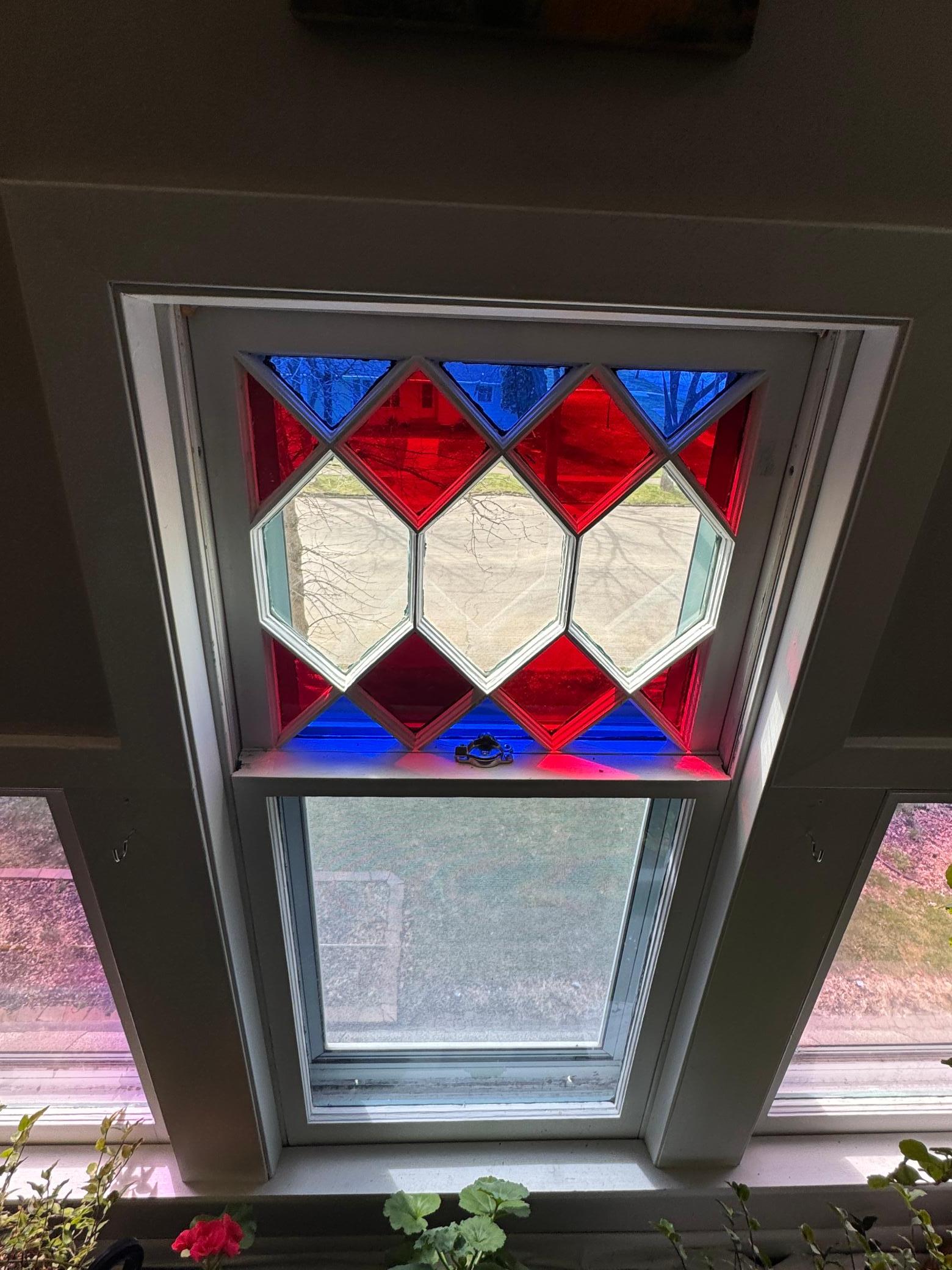 Third Floor - Red White & Blue Medallion Cathedral Glass