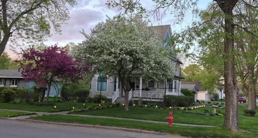 The Queen Anne Gardens have arrived. Towering lilacs now frame this 120-year-old Victorian estate as spring begins to unfold across one of Princetonâs most admired historic homes.