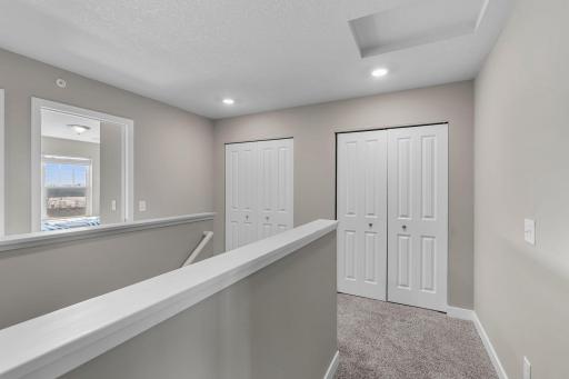 Two generously sized closets upstairs offer ample storage space.