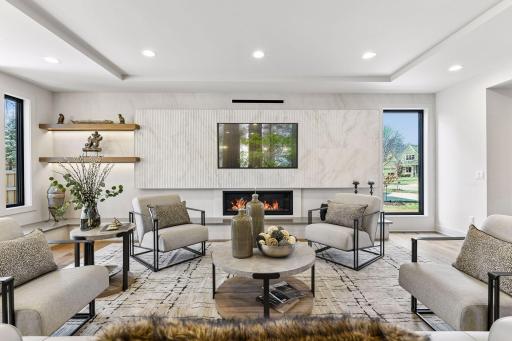 Center island kitchen overlooks the spacious great room.