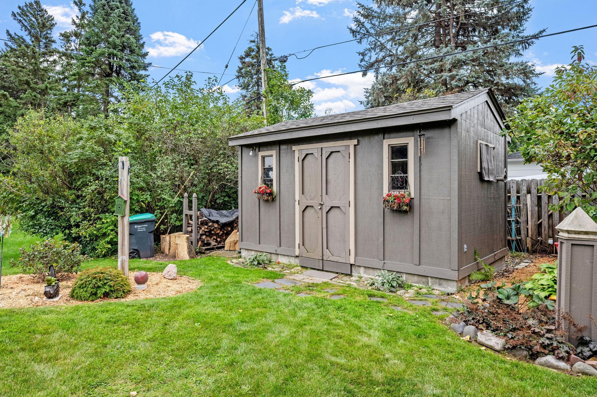 Yard equipment toys & tools are a perfect fit with 16X10 storage shed with cement floor