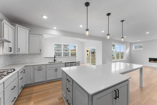 Large center island where the children can help with baking, drawing or playing games