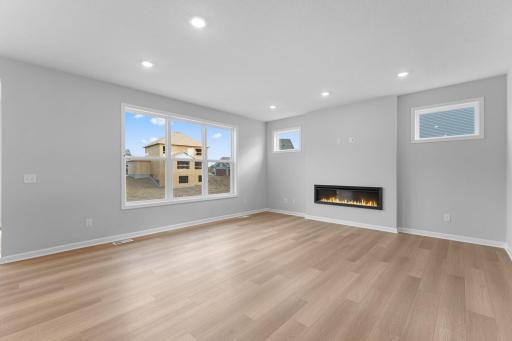 Family Room with cozy electric fireplace