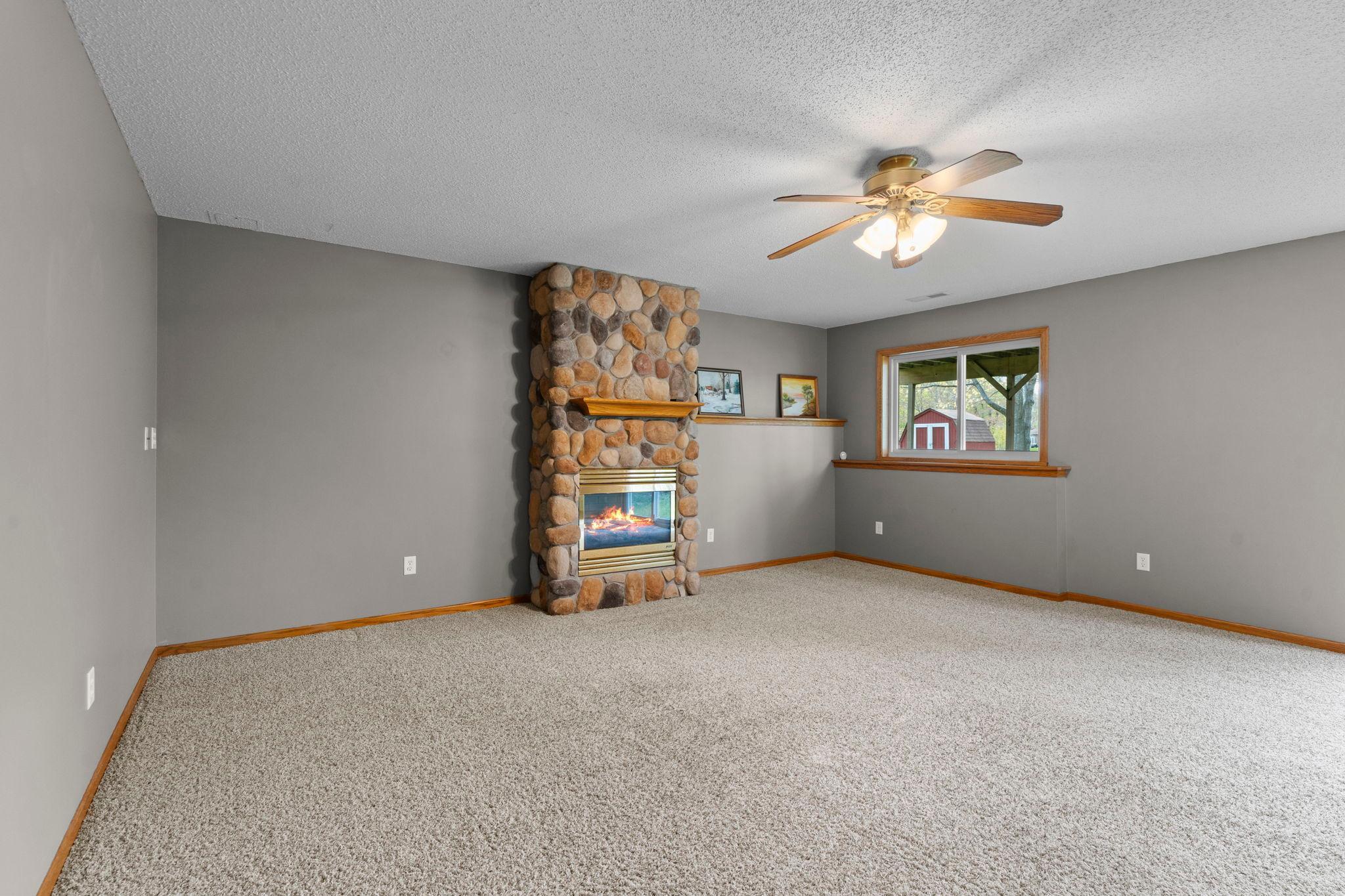 Natural light in lower family room