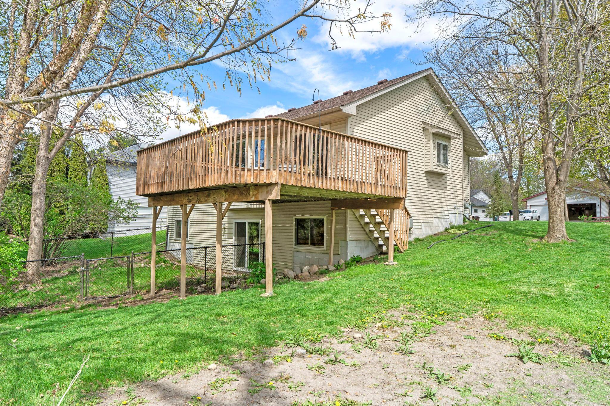 Large deck with stairs