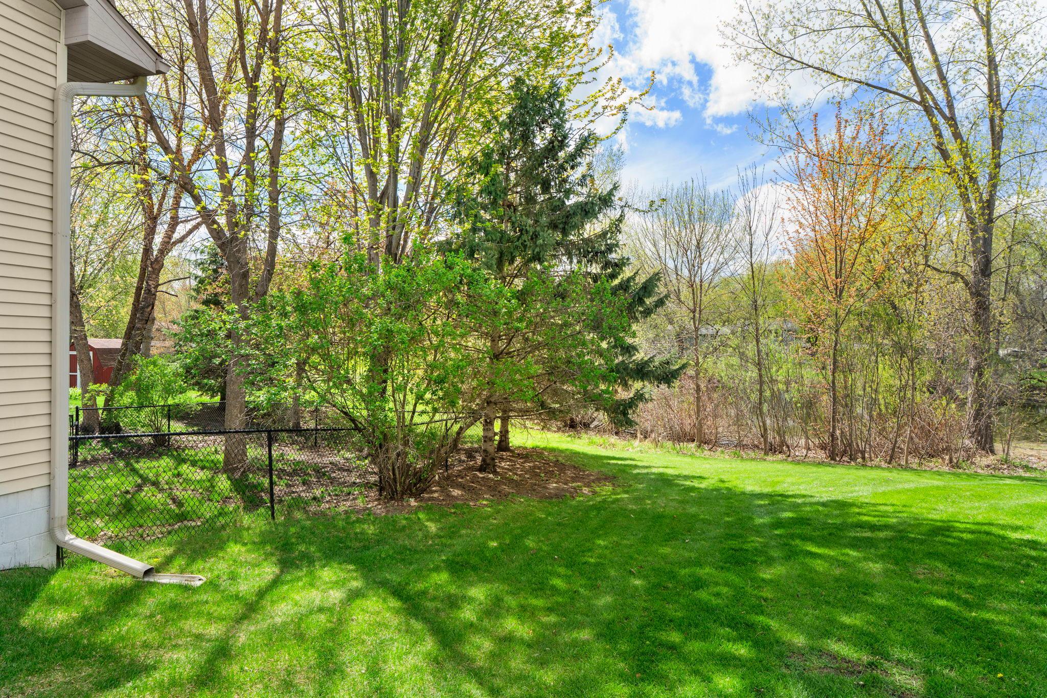 Green space beyond the fence