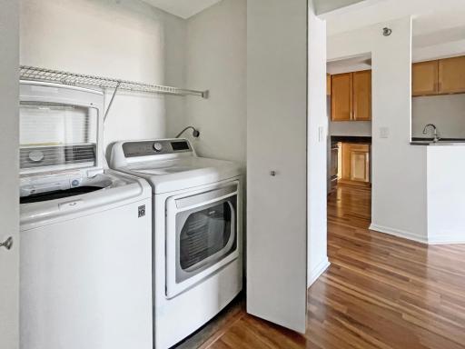 In unit laundry with plenty of storage space