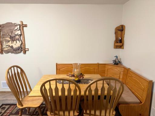 A look at the booth seating in the lower level family room.