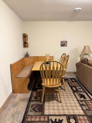 Another angle of the booth seating in the lower level family room.