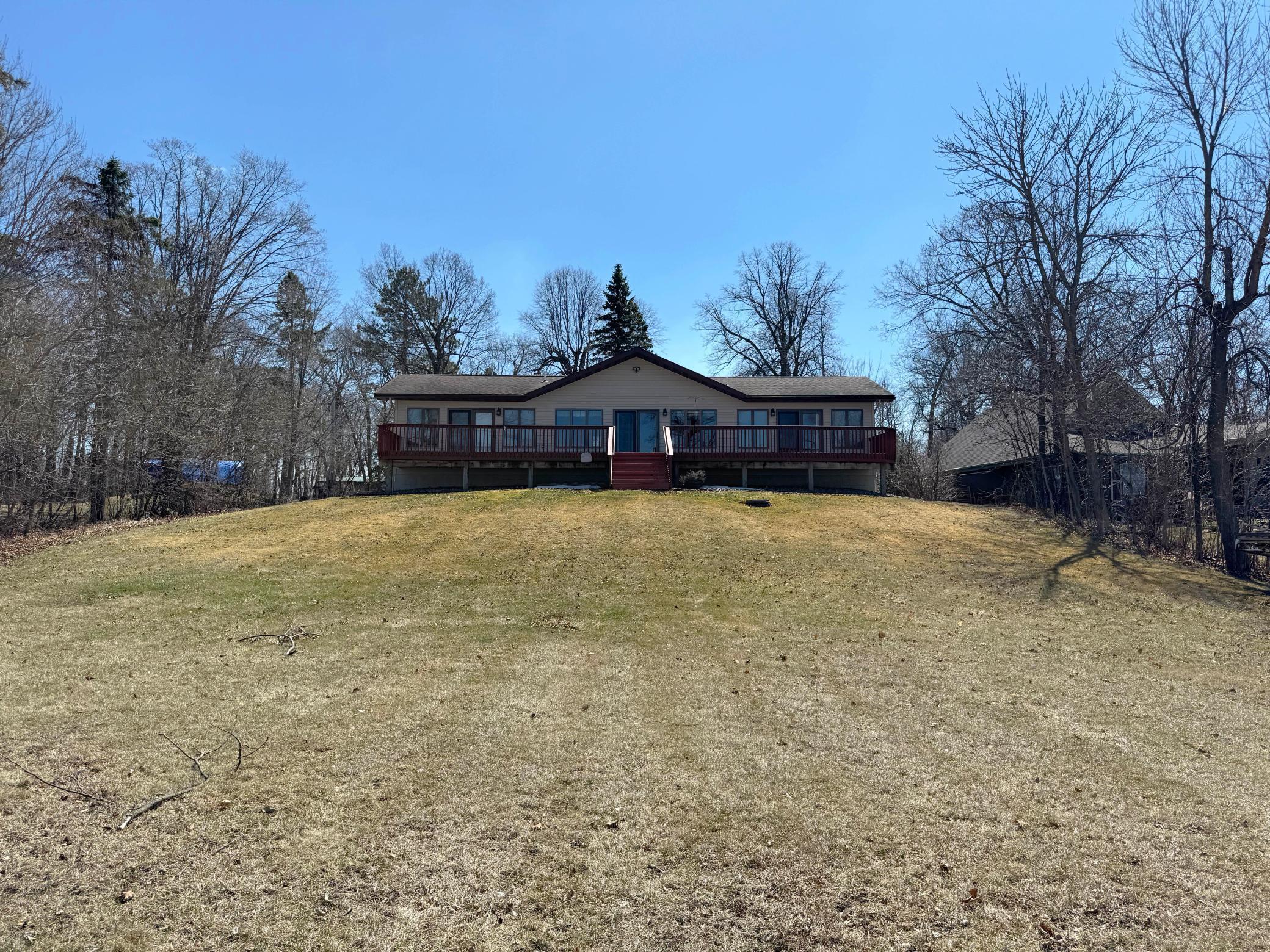 Looking back over the yard towards the home from the lakeshore.