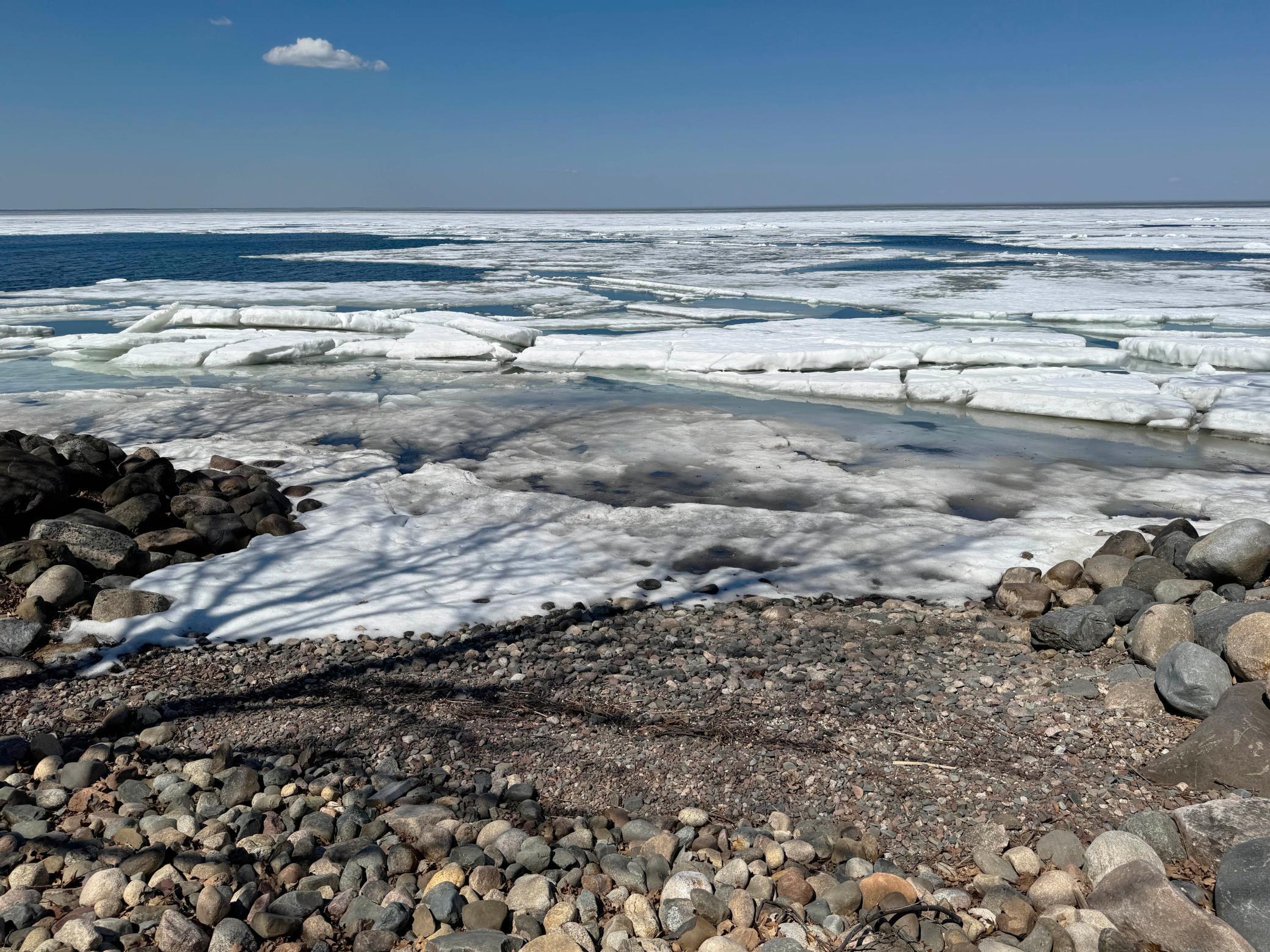 Looking out at the lake from the boat launch / slip.