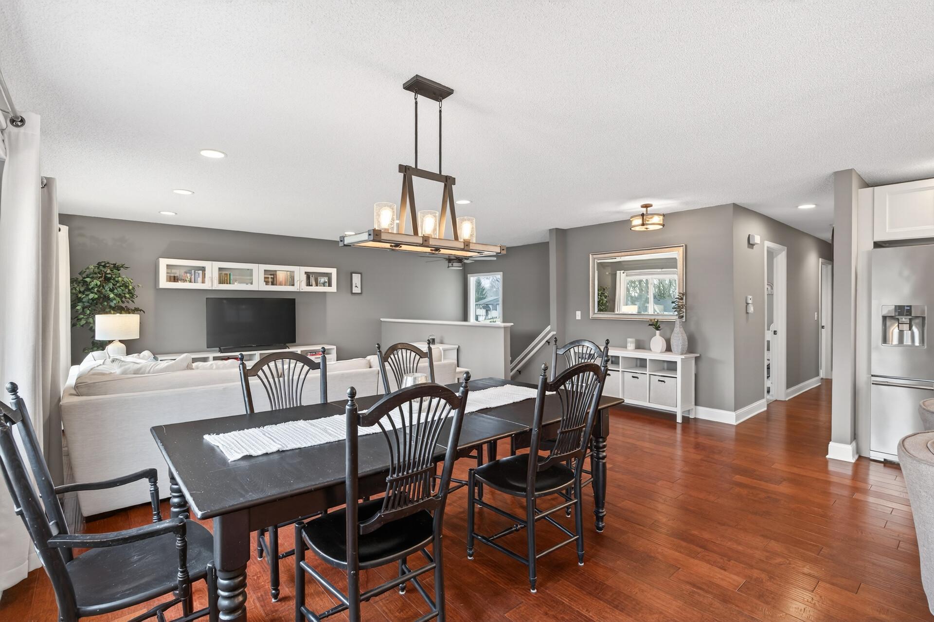 Dining space perfectly positioned between the kitchen and living area.