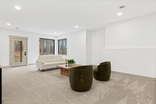Spacious walkout lower level with abundant natural light and flexible living space