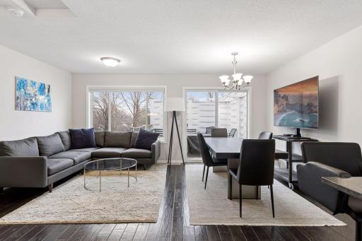 Shared living and dining space.