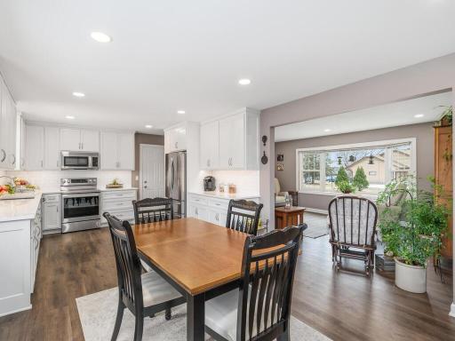 Dining also opens to living room so everyone can feel connected