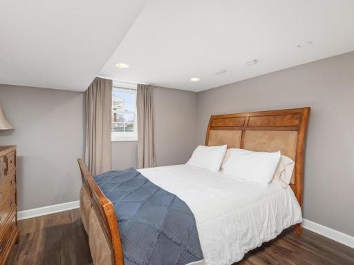 Lower level bedroom with egress window. Perfect guest room
