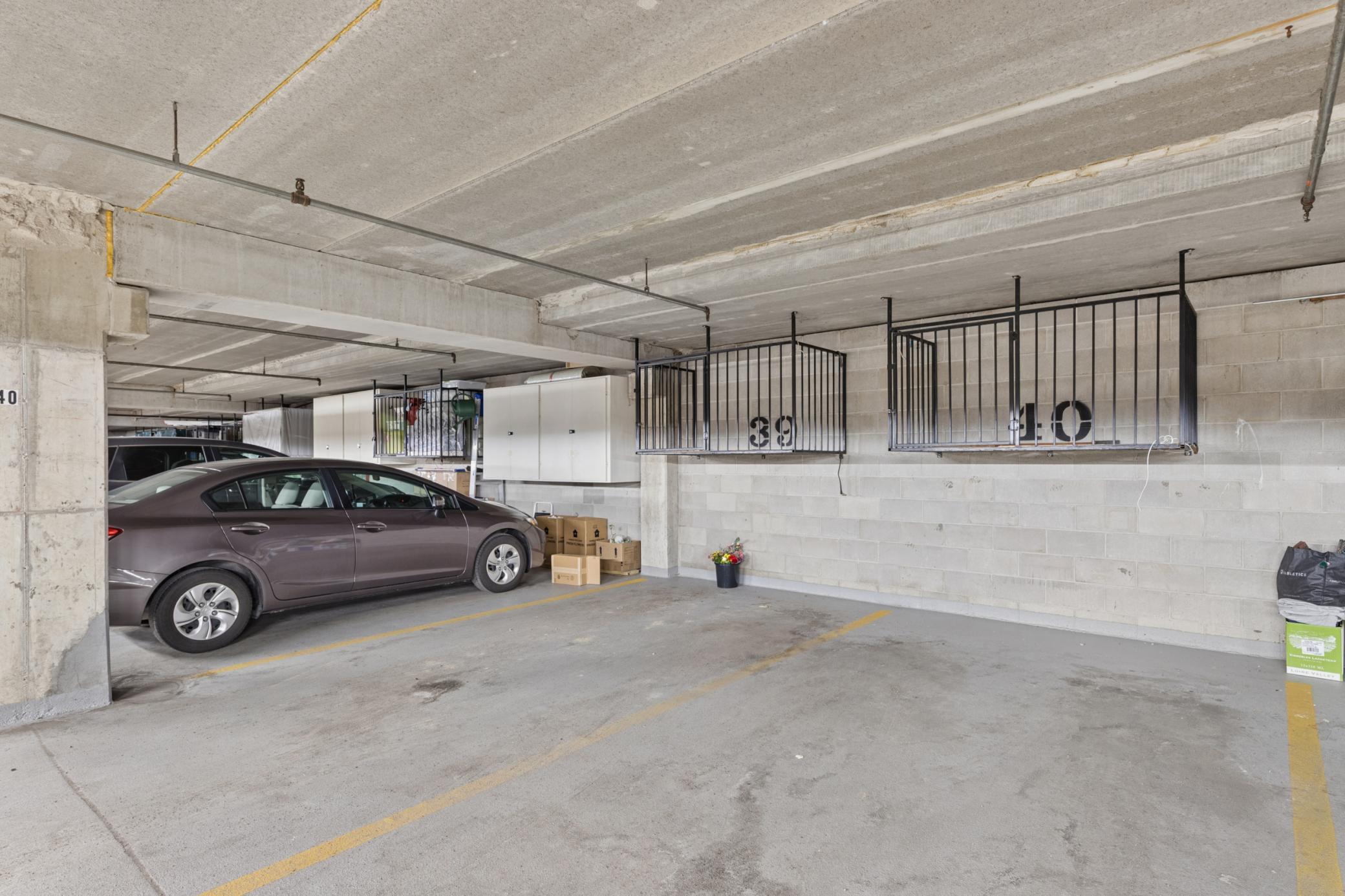 Say goodbye to winter weather with the incredibly rare luxury of two heated underground parking stalls.