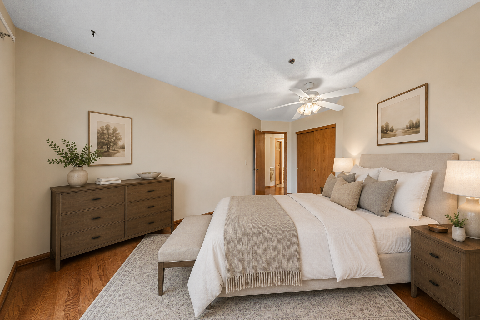 Enjoy single-family comfort with generous closet space for all your storage needs. (virtually staged)
