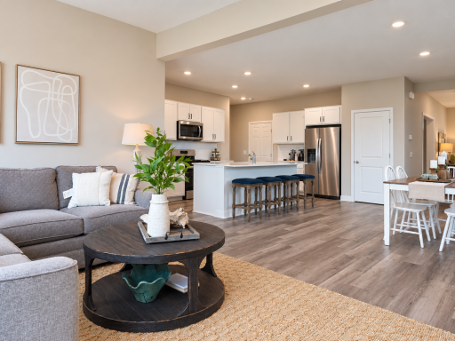 Enjoy seamless flow between the kitchen, dining area, and great room in this open-concept design.