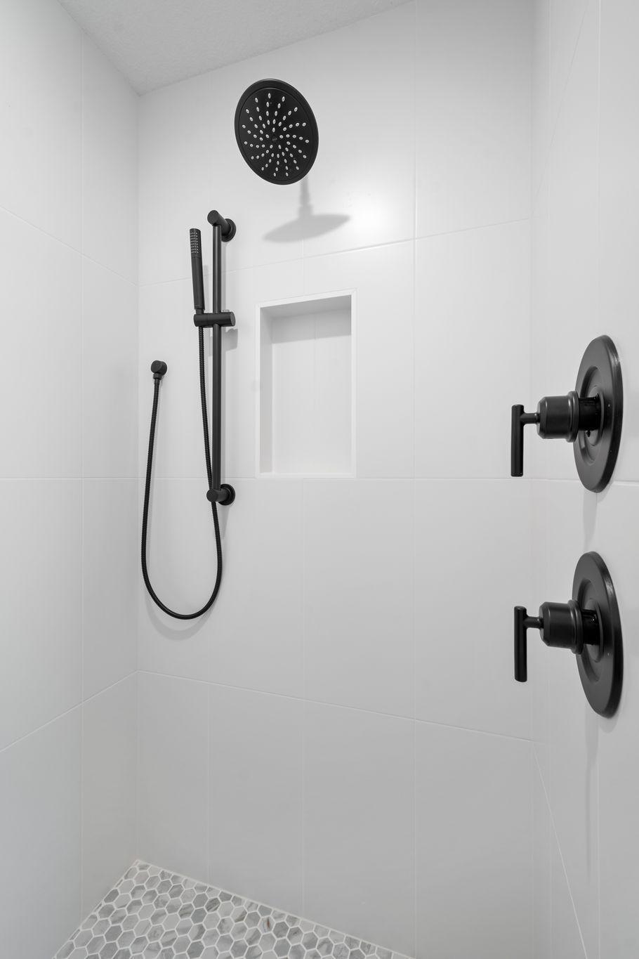 Primary bathroom tile shower