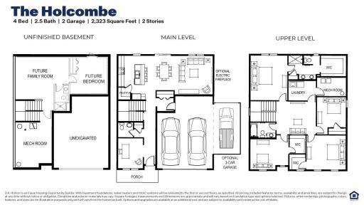 Holcombe floor plan with the side bump 5' garage.