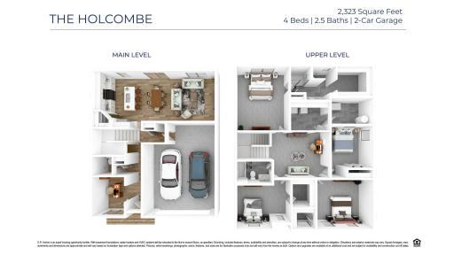 Holcombe floor plan with the 2.5 car garage.