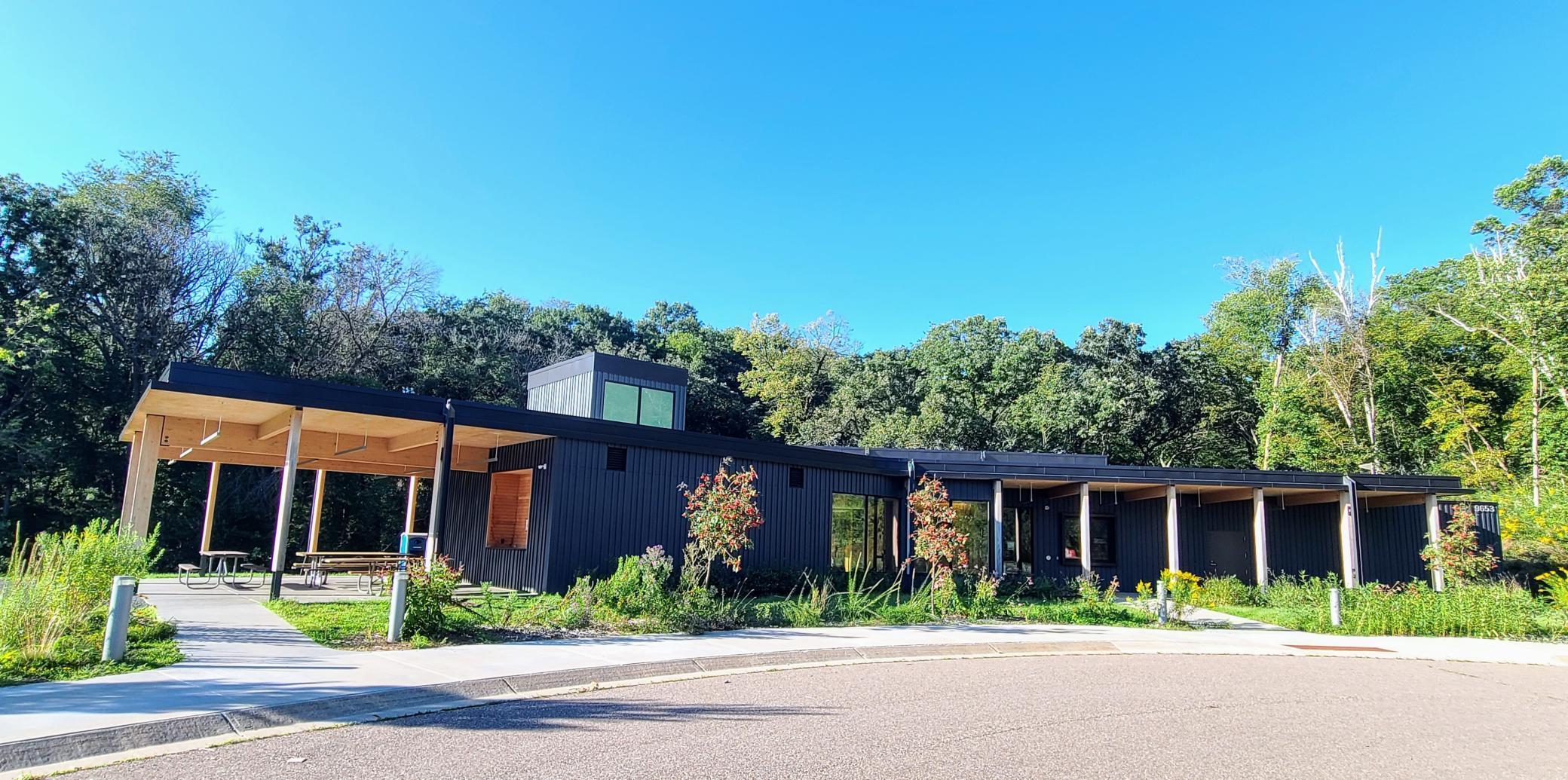 Host your next family gathering, celebration, or event at Ravine Landing nestled in the heart of Cottage Grove Ravine Regional Park with large windows overlooking the park and easy access to trails, forest, and lakeshore.