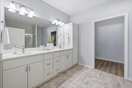 The primary bathroom is your indulgence in luxury.