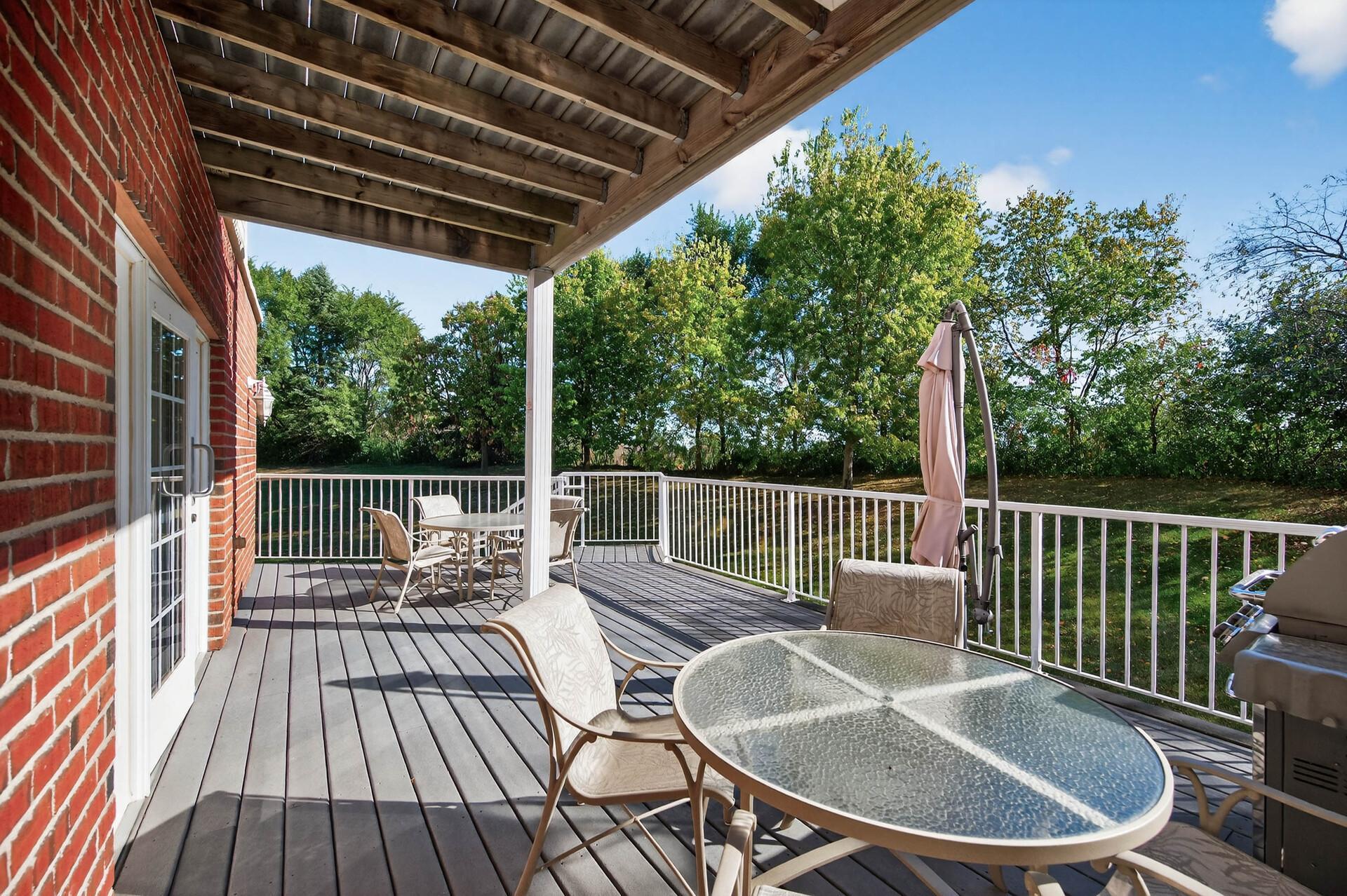This shared deck with grill is just outside the Community Room