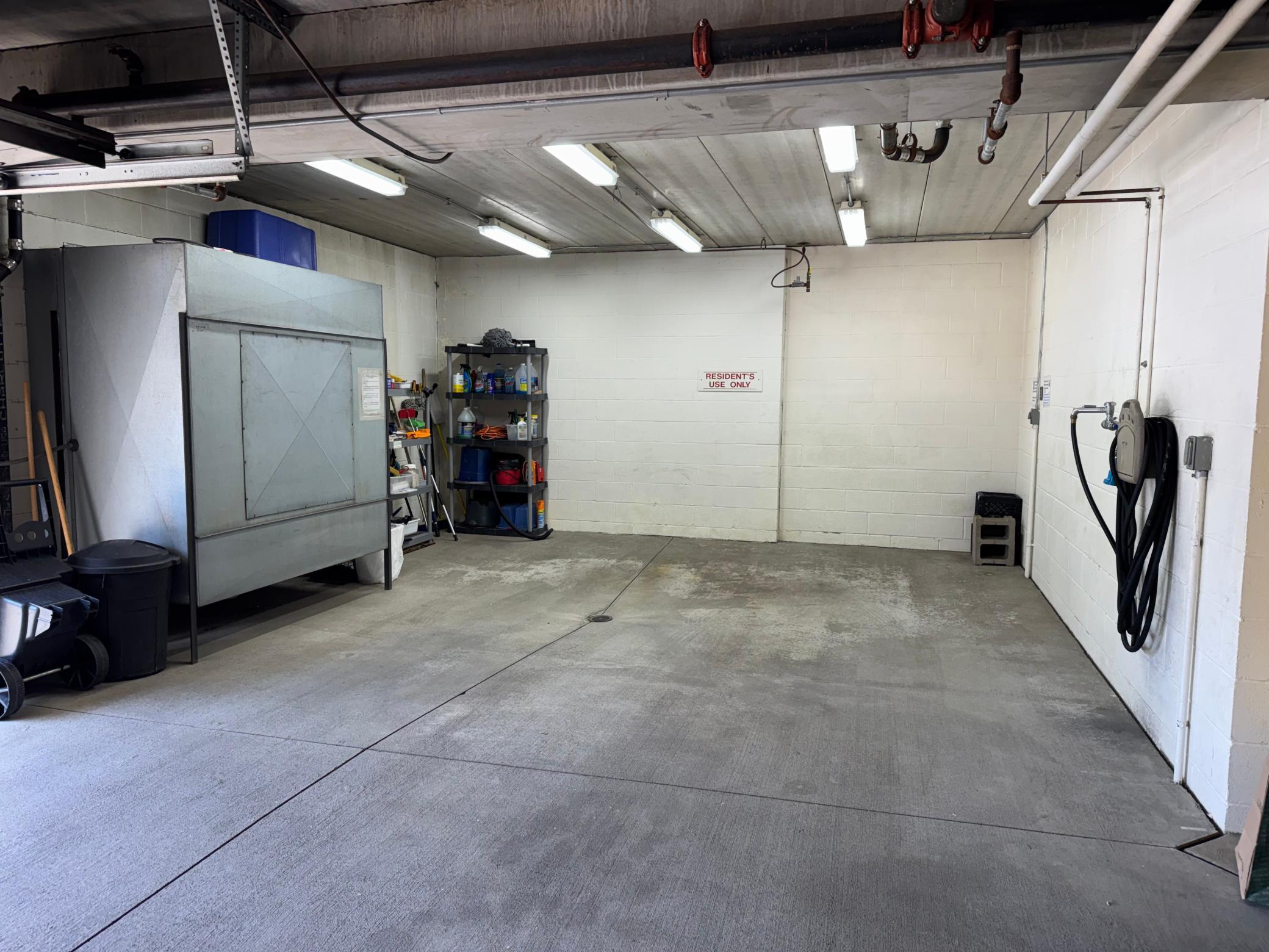 Car wash in the garage