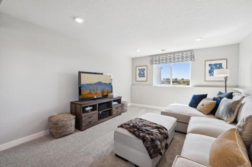 All of that living space up - plus this INCLUDED FINISHED lower level which features another full bathroom plus a giant family room! Photo of model, colors and options will vary.