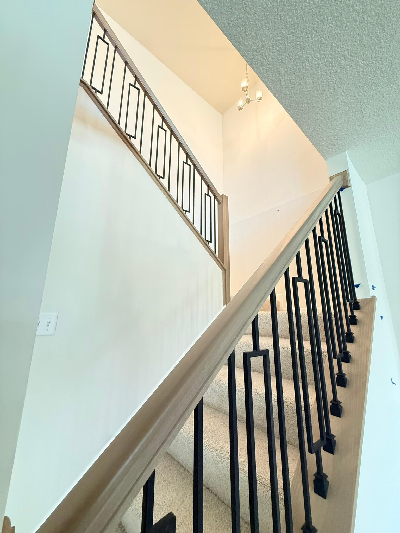Open rails in the stairwell