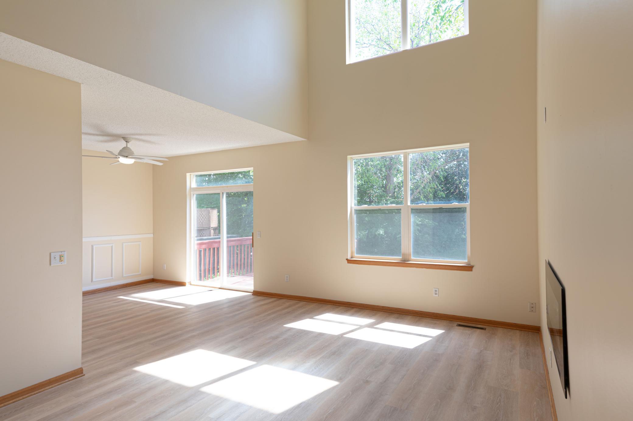 Ample Natural Light with vaulted ceiling