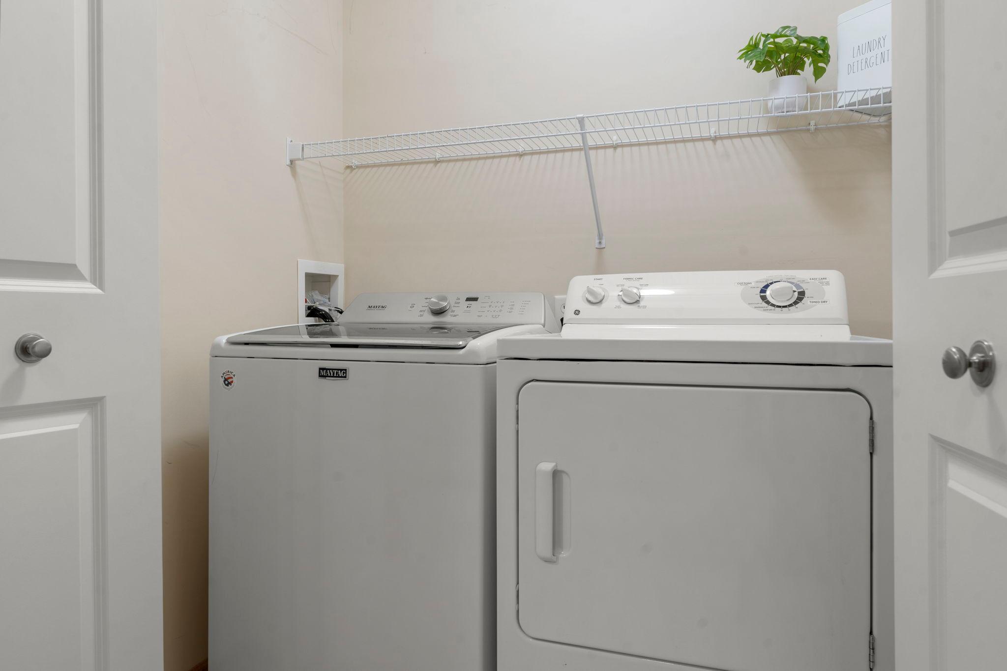 Laundry is located on upper level