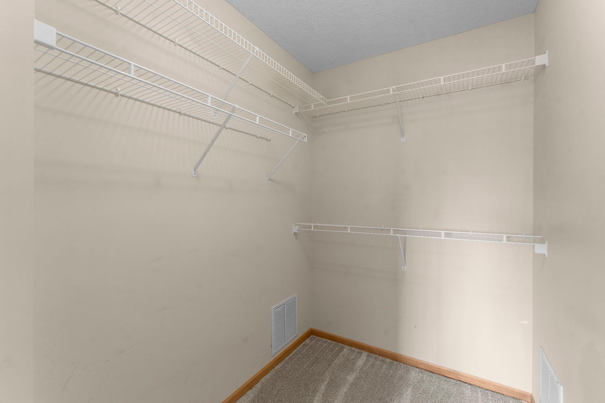 Walk in closet in primary