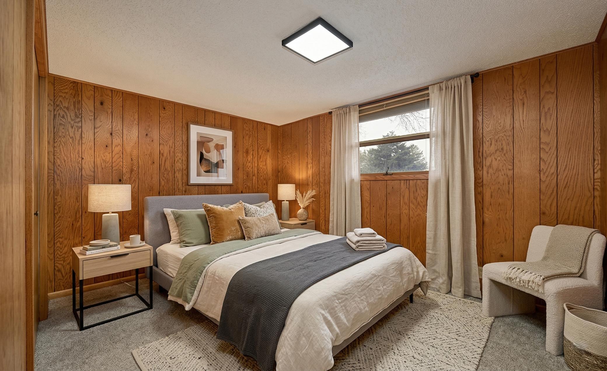 Lower Level Bedroom - Virtually Rendered