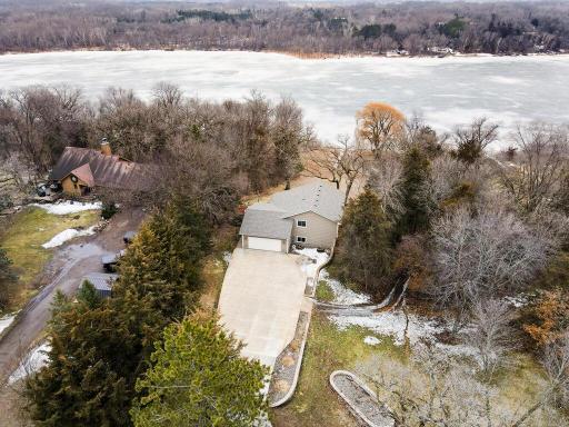 Right side of driveway poured to allow entrance down to lake