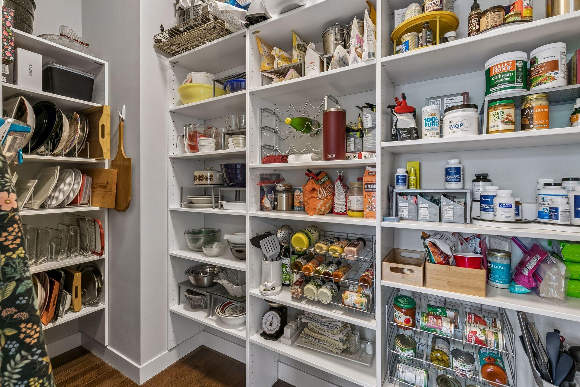 Butler’s pantry offers additional storage and organization.