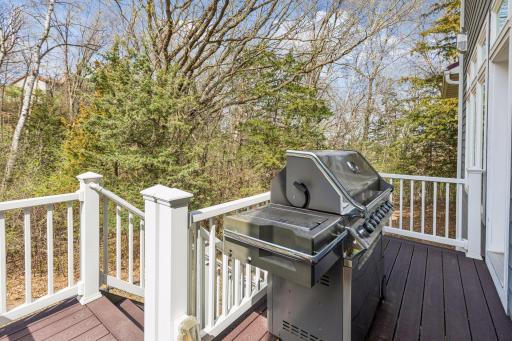 Your very own private grilling deck that comes with the Napoleon natural gas grill (located just off of the kitchen)