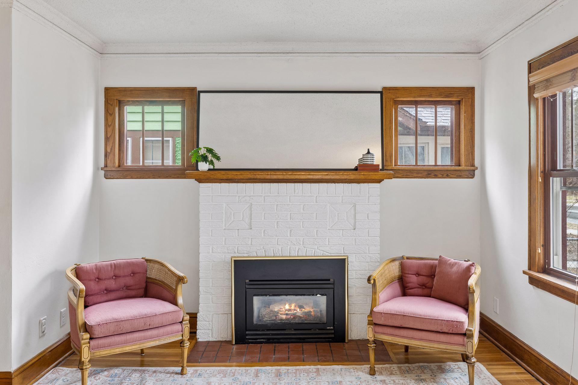 You will want to cozy up here all winter. Or maybe even on a cold spring night.