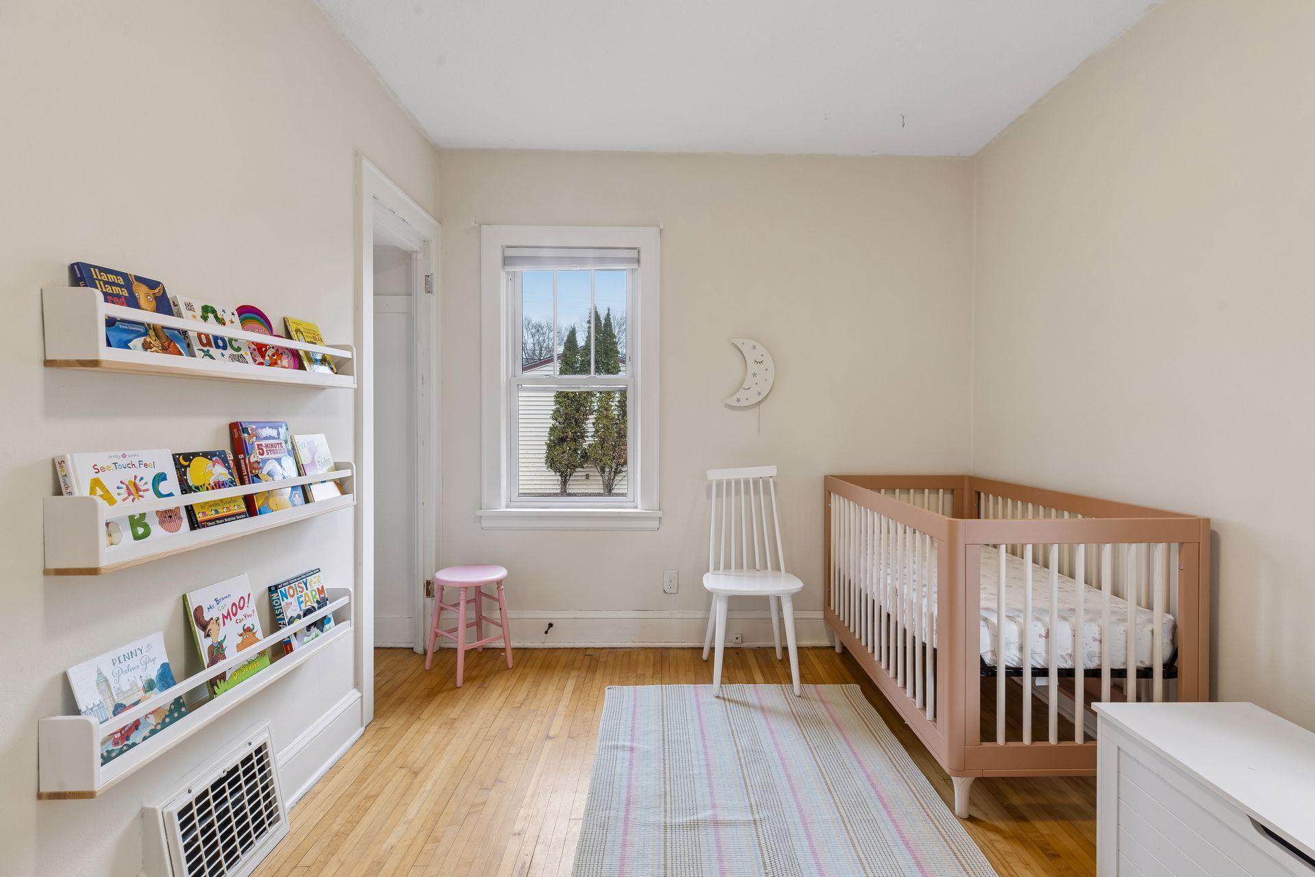 The south bedroom is currently being shown as a nursery.