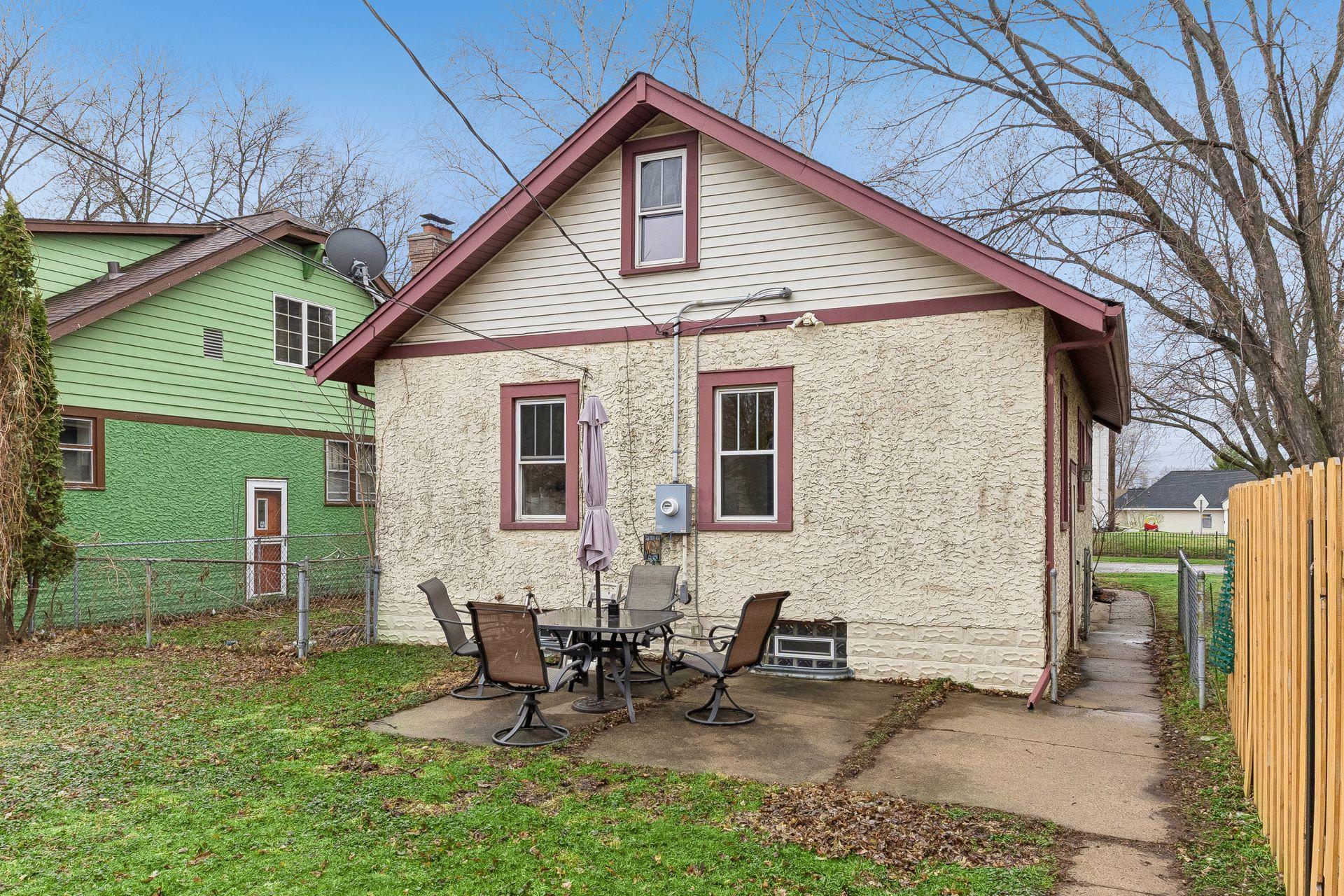 View of the back of the house and patio.