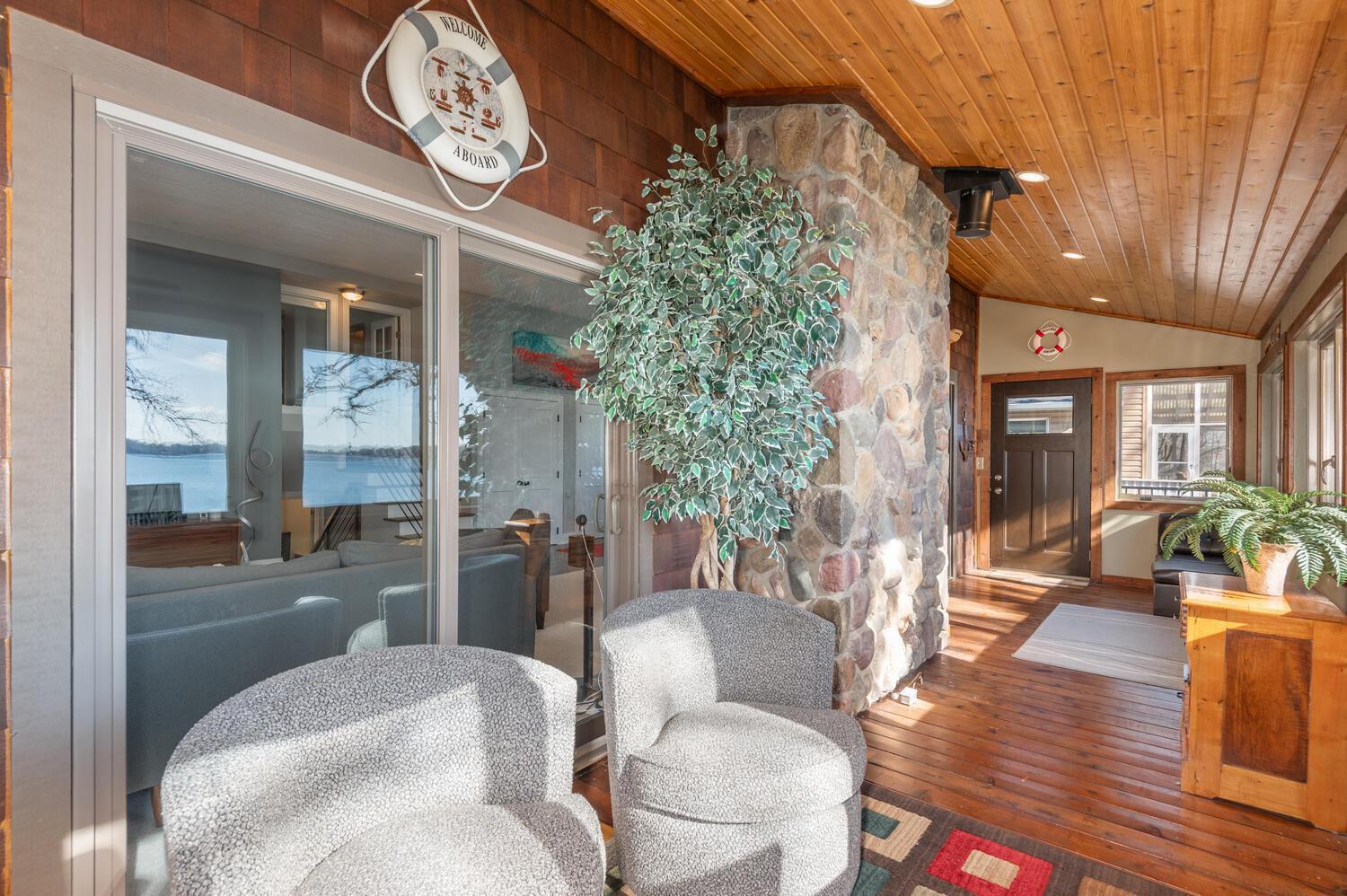 The porch has that wonderful up north feel to it.