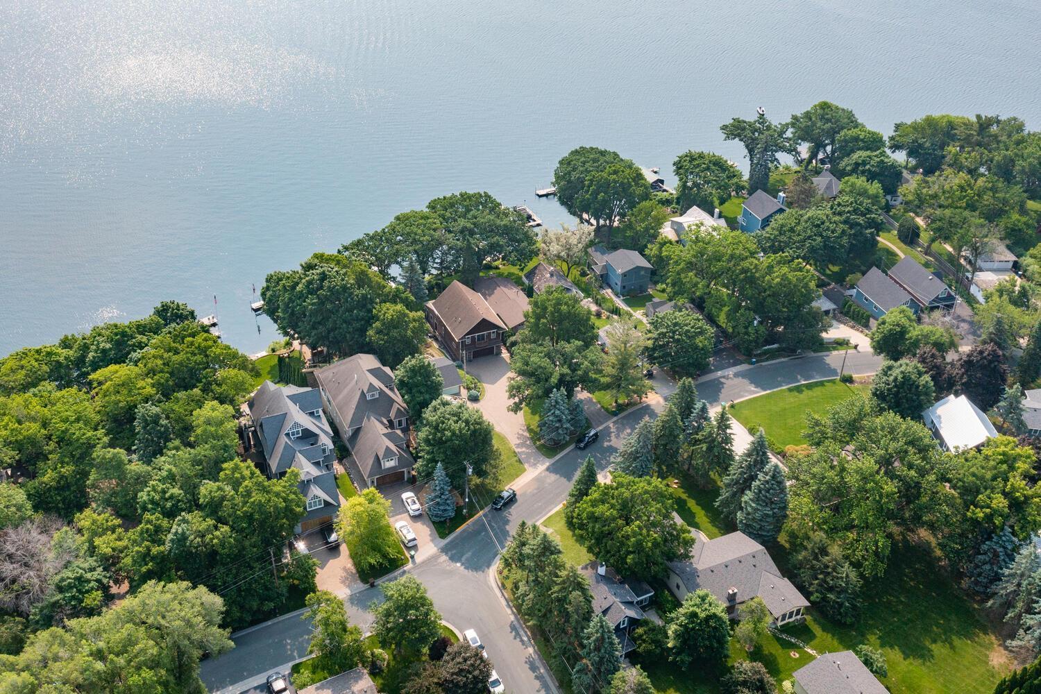 Highland Boulevard is a quiet street overlooking Cooks Bay and Priest Bay on Lake MInnetonka.