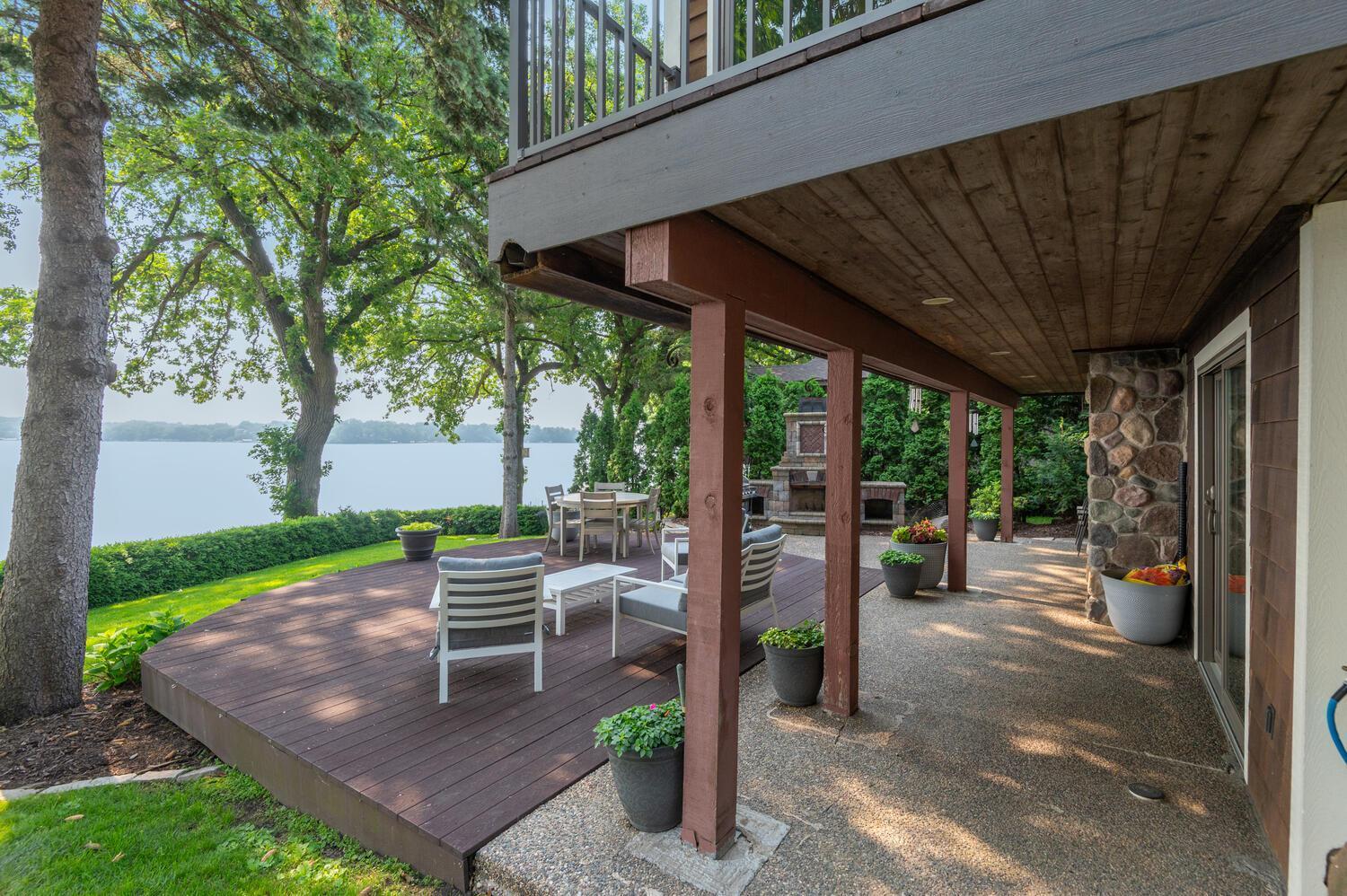 Relax on the patio and deck where everyone can enjoy the view and good conversation.